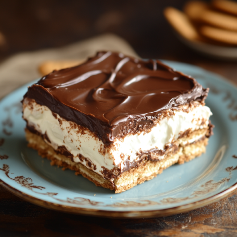 Creamy Goodness of No-Bake Chocolate Eclair Cake