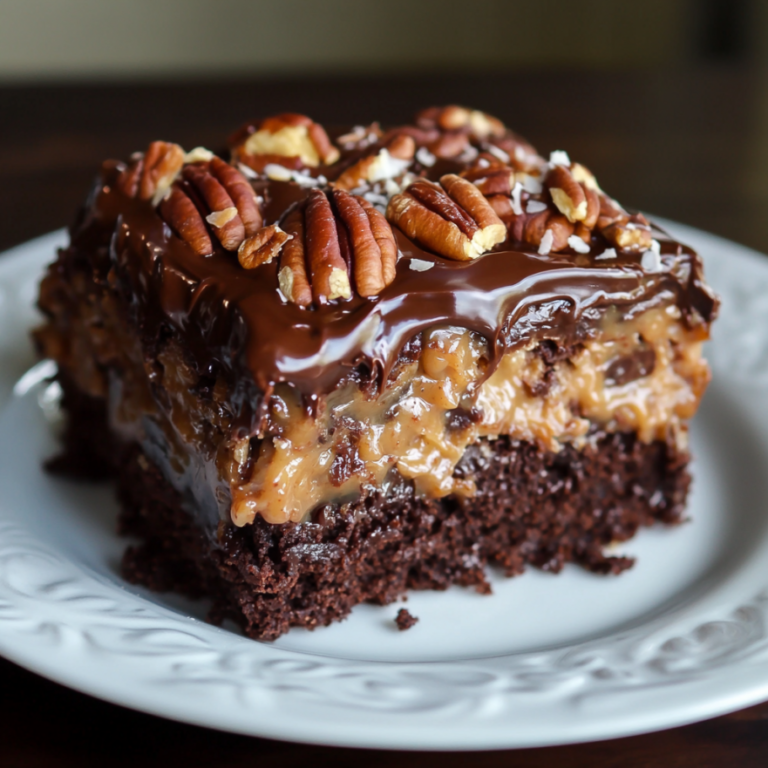 Moist and Indulgent German Chocolate Poke Cake