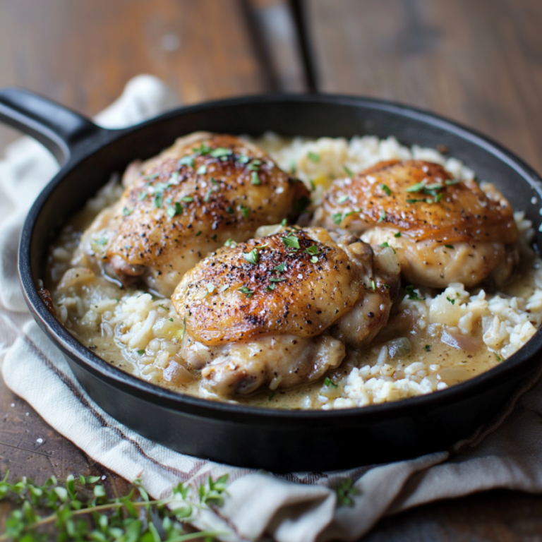 Smothered Chicken with Rice
