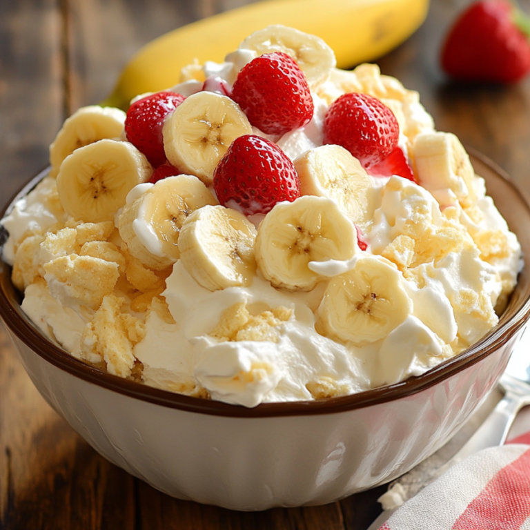 Creamy Banana Split Fluff Salad